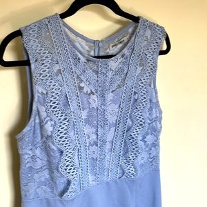 Dress with lace top sleeveless a gorgeous Slate Blue color worn once